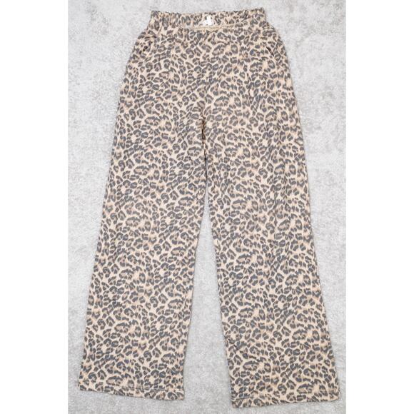 American Eagle Aerie Leopard Print New Heights Fleece Trousers Womens Size M - Picture 2 of 13